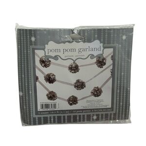 Creative Converting silver colored Pom Pom garland brand new in packaging!